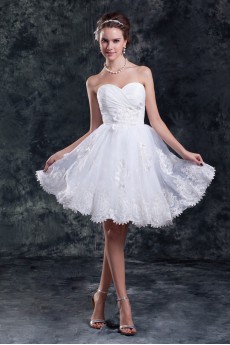 Sweetheart Short Dress with Embroidery