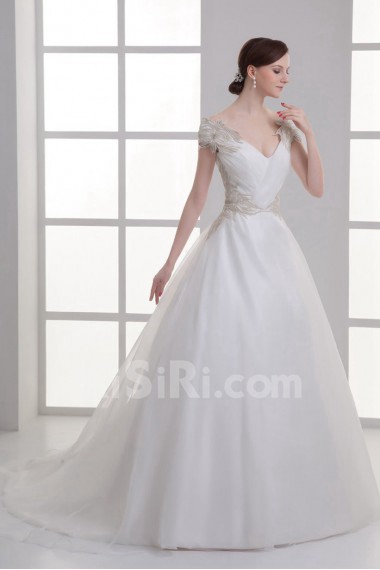 Organza Ball Gown with Embroidery