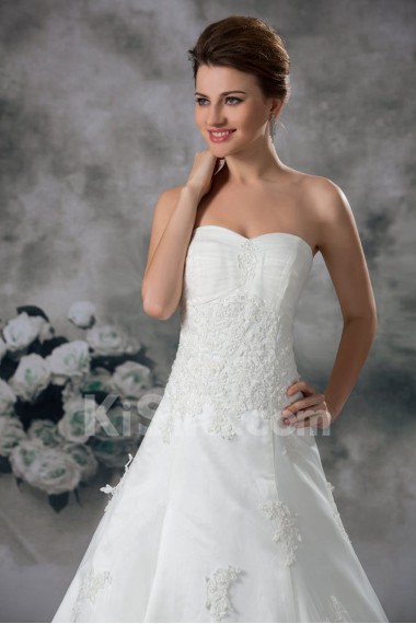 Net Sweetheart A Line Gown with Embroidery