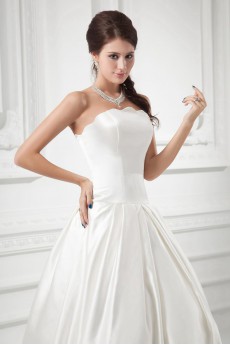 Satin Strapless A Line Gown