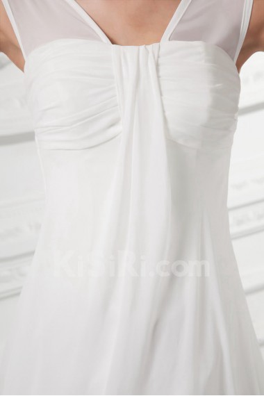Chiffon A Line Gown with Straps