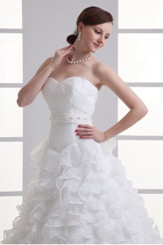 Organza Sweetheart A Line Gown with Sash