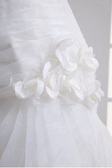 Organza Sweetheart A Line Hamd-made Flower Gown