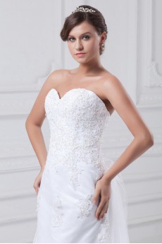 Net Sweetheart A Line Gown with Embroidery