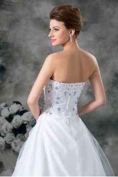Organza Sweetheart A Line Gown with Embroidery
