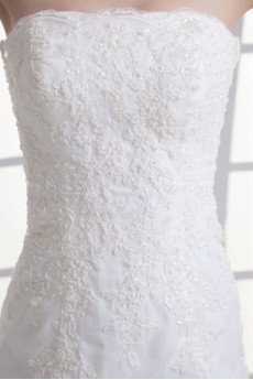 Strapless Mermaid Gown with Embroidery