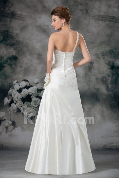 Satin Strapless Sheath Gown with Hand-made Flowers