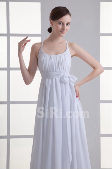 Chiffon Scoop Column Gown with Sash