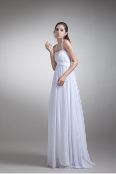 Chiffon Column Gown with Halter