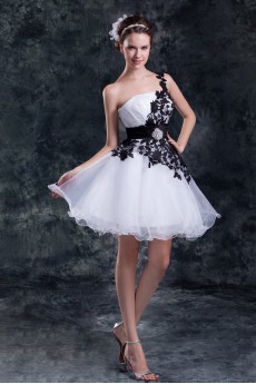 Organza Short Gown with Embroidery