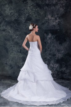 Organza Sweetheart Sheath Gown with Embroidery