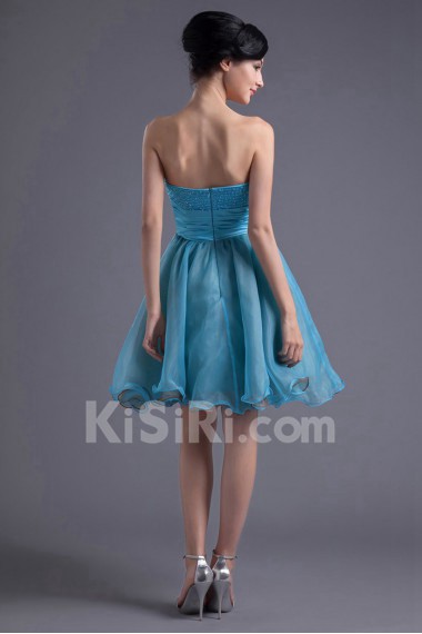 Organza Sweetheart Knee Length Dress