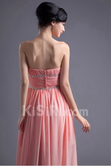 Chiffon Strapless Short Dress with Sequins
