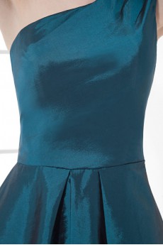 Taffeta Asymmetrical A Line Short Bow Dress