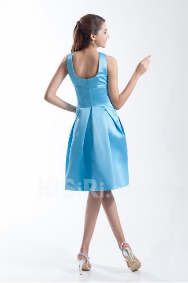Satin Jewel Knee Length Dress