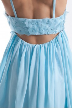 Chiffon Short Dress with Embroidery