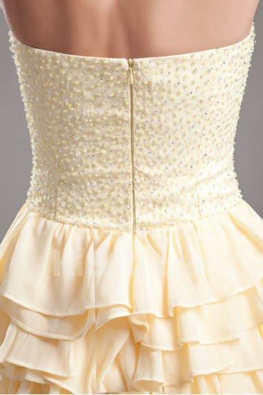 Chiffon Sweetheart Short Dress with Embroidery