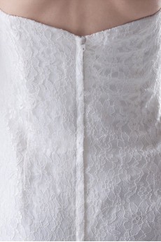 Lace Strapless A Line Tea-Length Dress