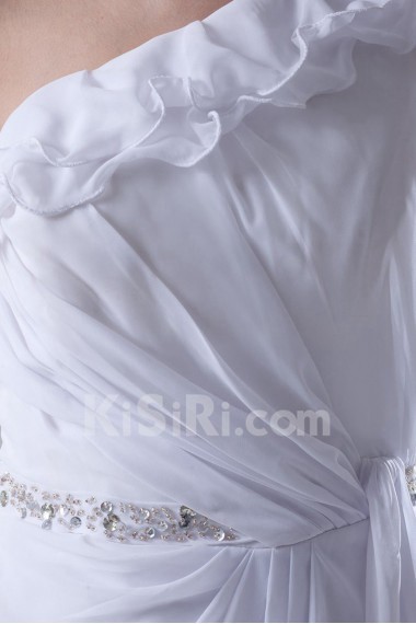 Chiffon Asymmetrical Short Dress with Sequins