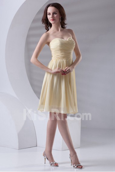 Chiffon Sweetheart Knee Length Dress
