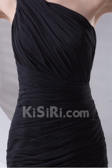Chiffon Short Dress with Directionally Ruched Bodice