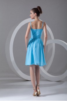 Chiffon Knee Length Dress with Embroidery