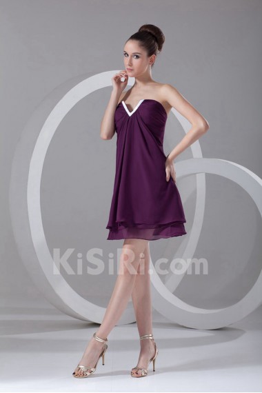 Chiffon V-Neck Short Dress