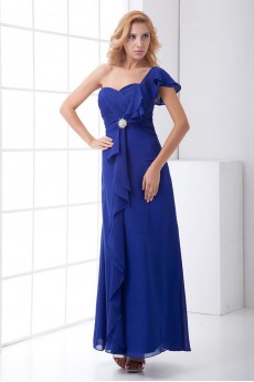 Chiffon Sweetheart Column Ankle-Length Dress with Sequins