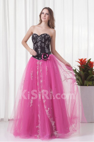 Satin and Net Sweetheart Ball Gown with Embroidered and Jacket
