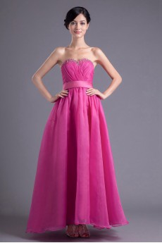 Organza Sweetheart A Line Dress with Sash and Sequins