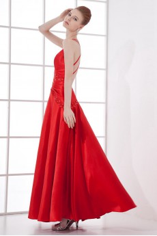 Satin Sheath Ankle-Length Dress with Sequins