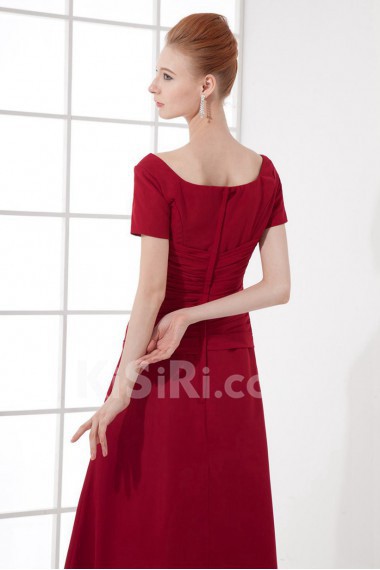 Chiffon Square A Line Ankle-Length Short Sleeves Dress