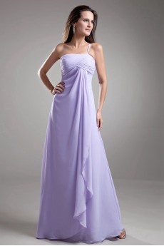 Chiffon One Shoulder A Line Dress with Embroidery