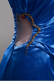 Satin V-Neck Sheath Illusion Dress