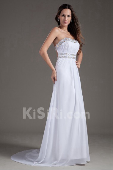 Chiffon Scoop Column Gown with Sequins
