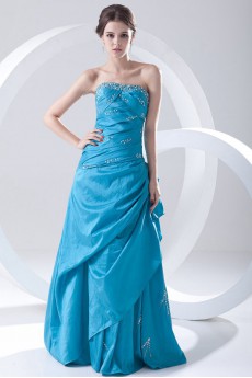 Chiffon Strapless A Line Dress with Sequins