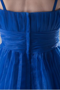 Organza A Line Tea-Length Dress with Sash