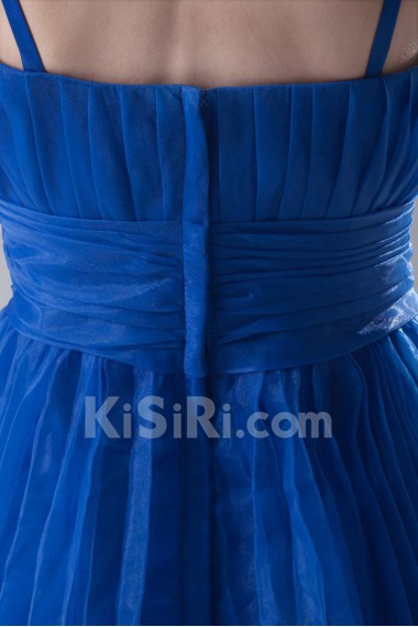 Organza A Line Tea-Length Dress with Sash