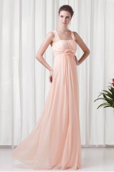 Chiffon Square Column Floor Length Dress with Sequins