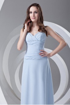 Chiffon Sweetheart A Line Dress with Directionally Ruched Bodice