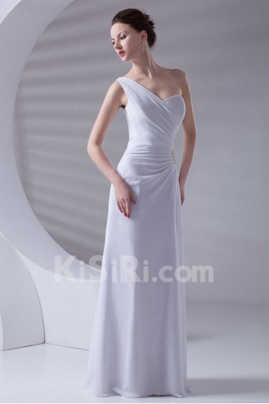Chiffon One Shoulder Sheath Asymmetrical Dress