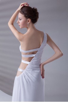 Chiffon One Shoulder Sheath Asymmetrical Dress