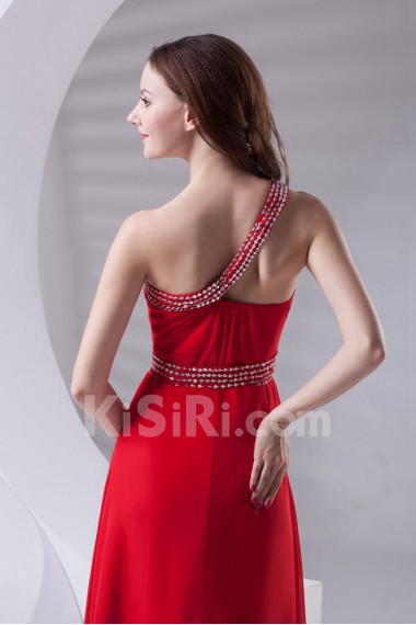 Chiffon Asymmetrical A Line Dress with Sequins
