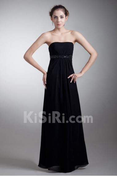 Chiffon Strapless Empire Dress with Sequins