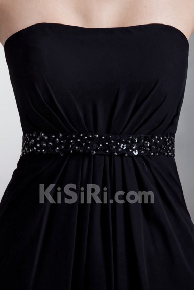 Chiffon Strapless Empire Dress with Sequins
