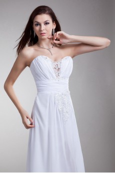Chiffon Sweetheart A Line Dress with Embroidery