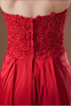 Taffeta Strapless Column Dress with Embroidery