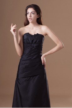 Taffeta Scallop A Line Dress with Directionally Ruched Bodice