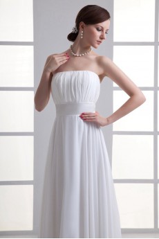 Chiffon Strapless Empire Gown with Sash