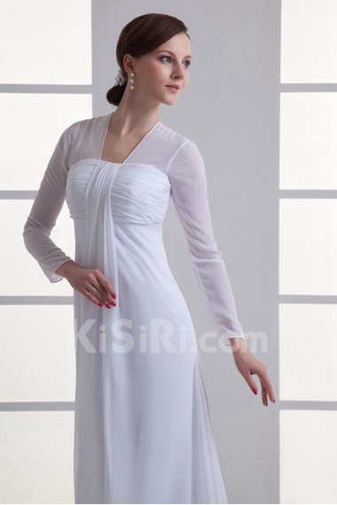 Chiffon Strapless Empire Gown with Three-quarter Sleeves